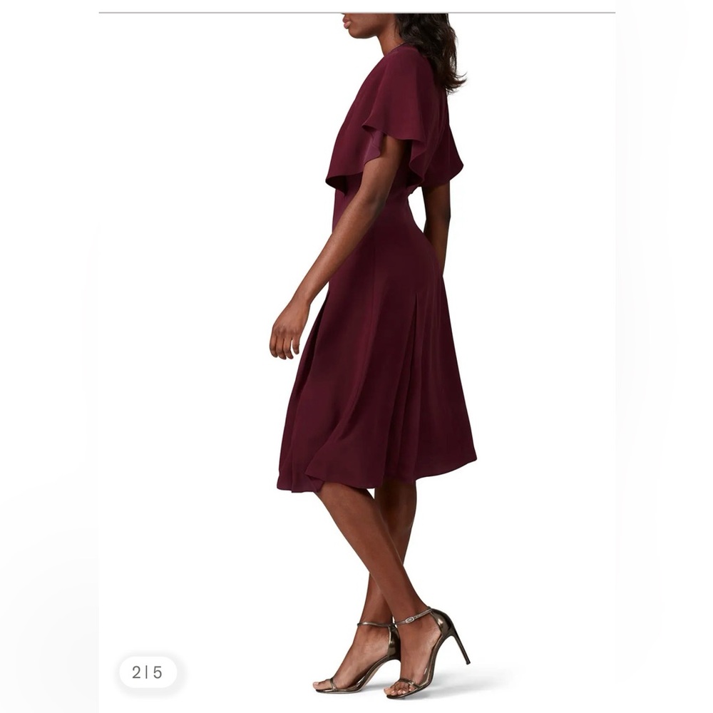 NWT Ted Baker Kasiane Plum Zip-Front Flutter Sleeve Dress us size 2 Ted baker 1 - Picture 7 of 16
